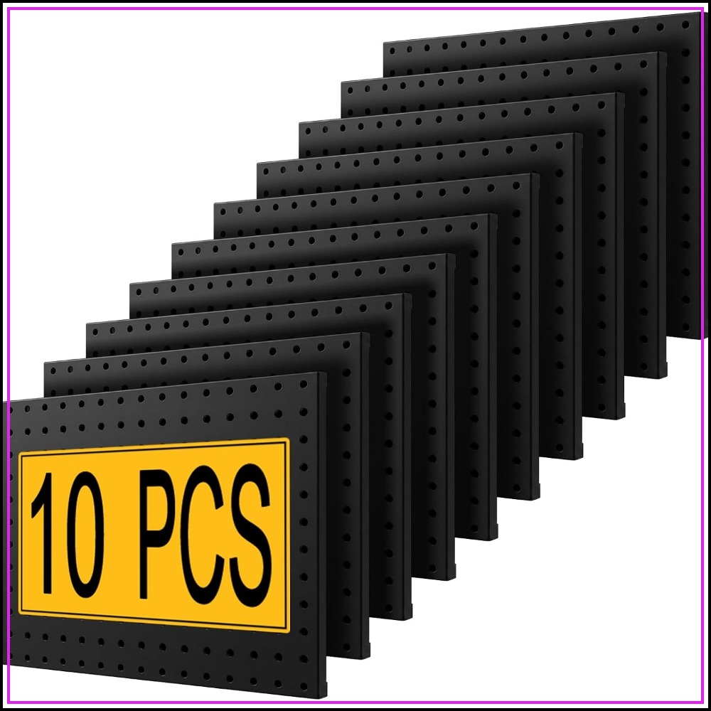 Gardening Tools Images - 10枚組 高耐久スチール製ペグボードパネル 16x12インチ ガレージ＆ガーデンツール収納用 取り付けキット付き
