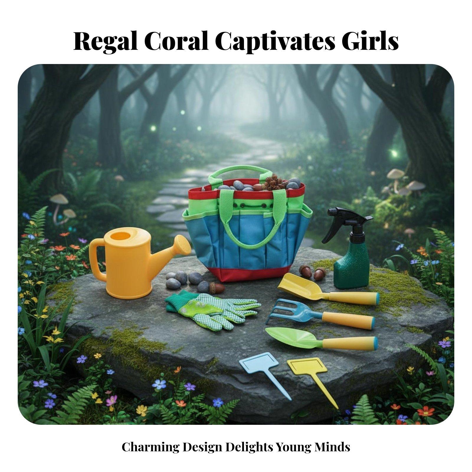 Gardening Tools Girls - 10点セット 子供用ガーデニングツールセット 子供サイズのガーデニングツール 金属製ヘッド ミニと熊手セット 女の子、幼児向け