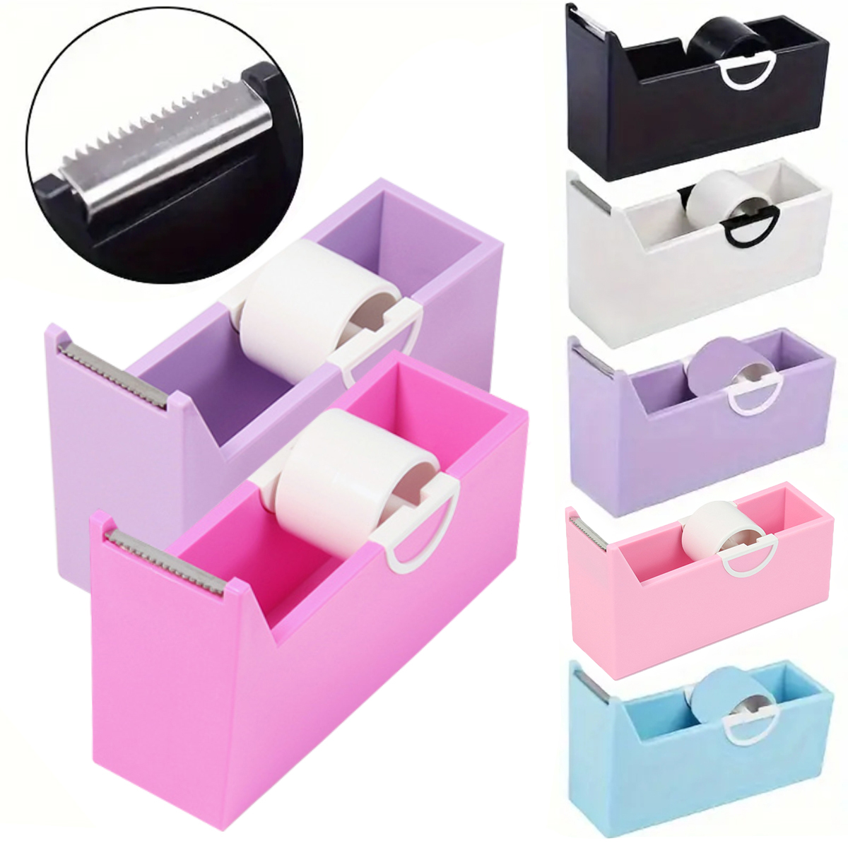 Grafting Tape - まつげエクステテープホルダーベース、まつげ接着テープカッターディスペンサー、まつげ移植用プラスチック回転式テープカッティングメイクアップツール