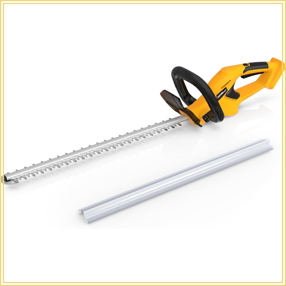 Gardening Tools Images - コードレスヘッジトリマー 22インチ、電動ブッシュトリマー（庭用）、バッテリー式、黄色（本体のみ）