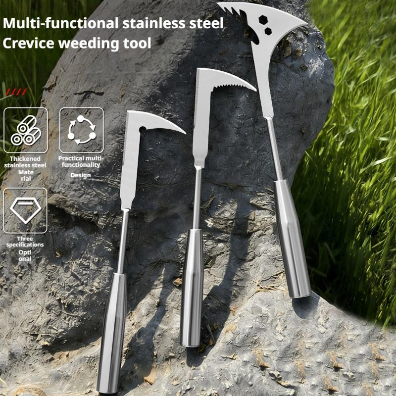 Gardening Tools To Remove Weeds - L字型ステンレス製隙間除草ツール 多機能ハンドガーデン除草機 パティオ芝生用雑草根除去器