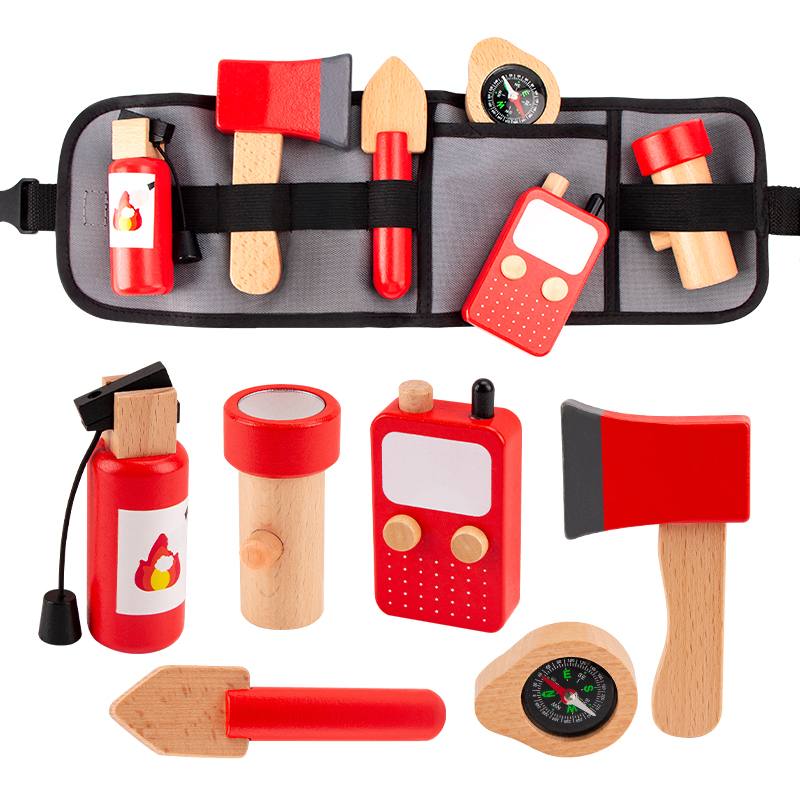 Gardening Tools For 6 Year Old - 子供向けごっこ遊びおもちゃツール、ロールプレイング教育玩具、3～6歳男の子向け木製シミュレーション子供用修理工ウエストバッグセット
