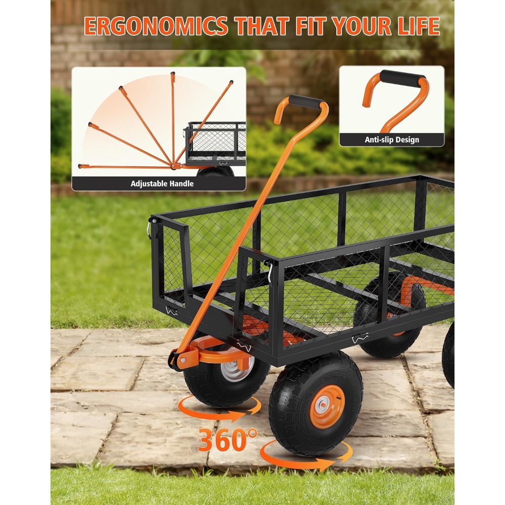 500ポンド耐荷重スチール製ガーデンカート、土、道具、植物用 - Gardening Tools Images のレビューと価格