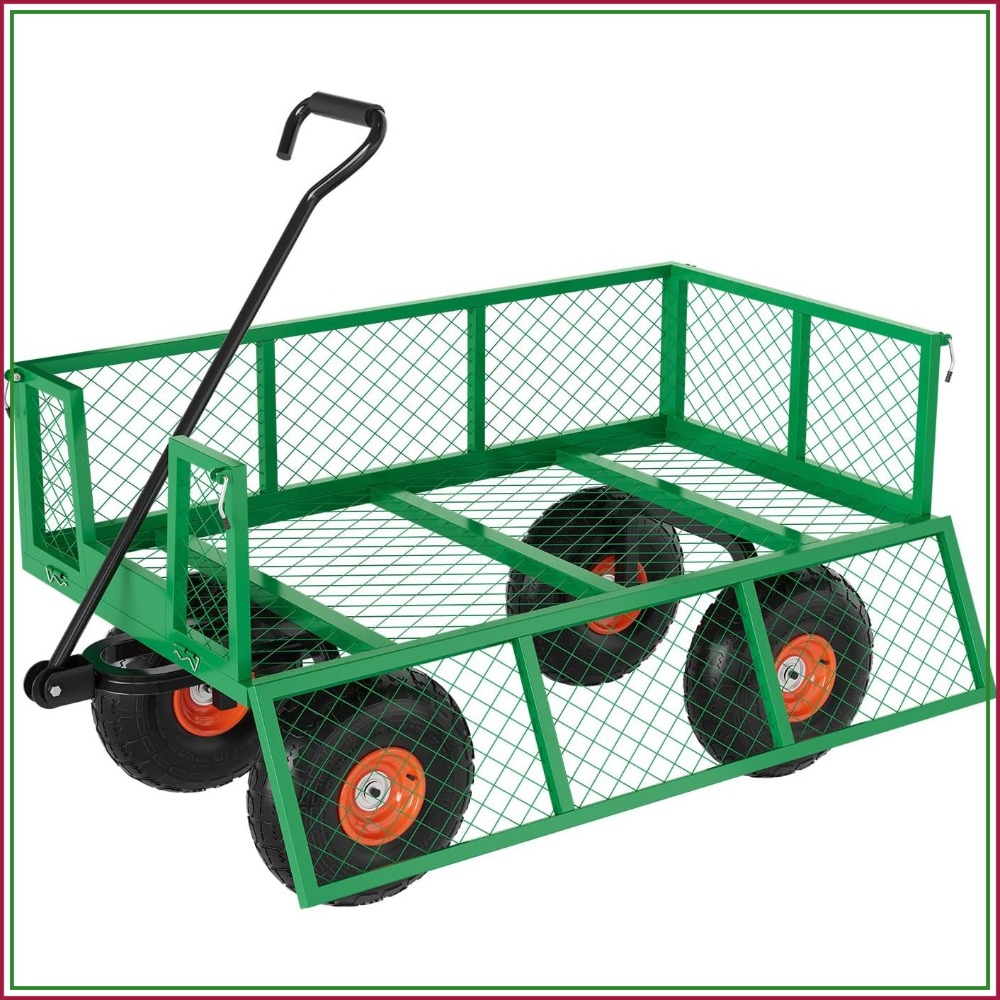 頑丈なスチール製ガーデンカート、耐荷重500ポンド、3-in - Gardening Tools Images のレビューと価格