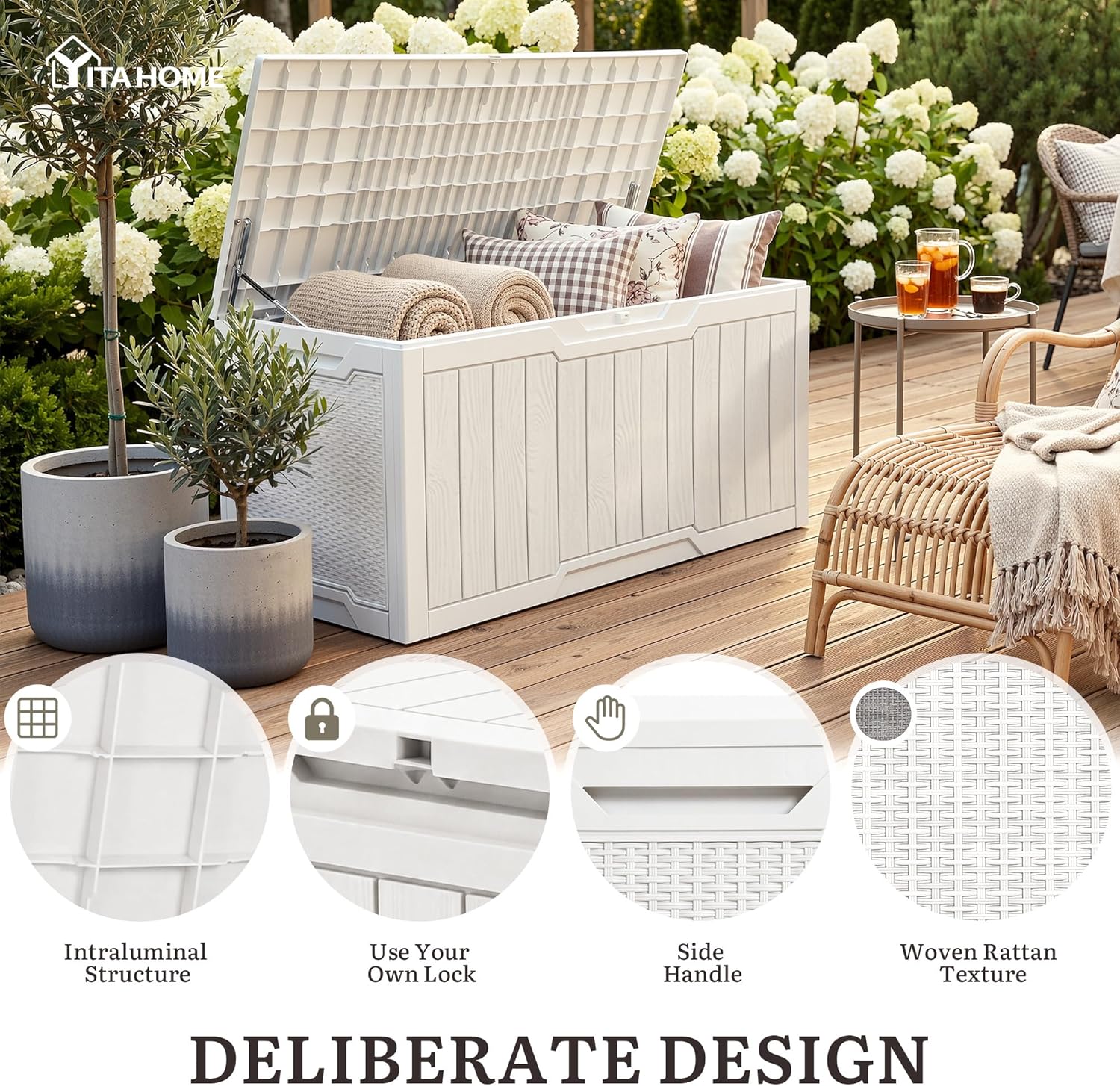 100ガロン大型屋外デッキボックス、パティオクッション、園芸 - Gardening Tools Images のレビューと価格