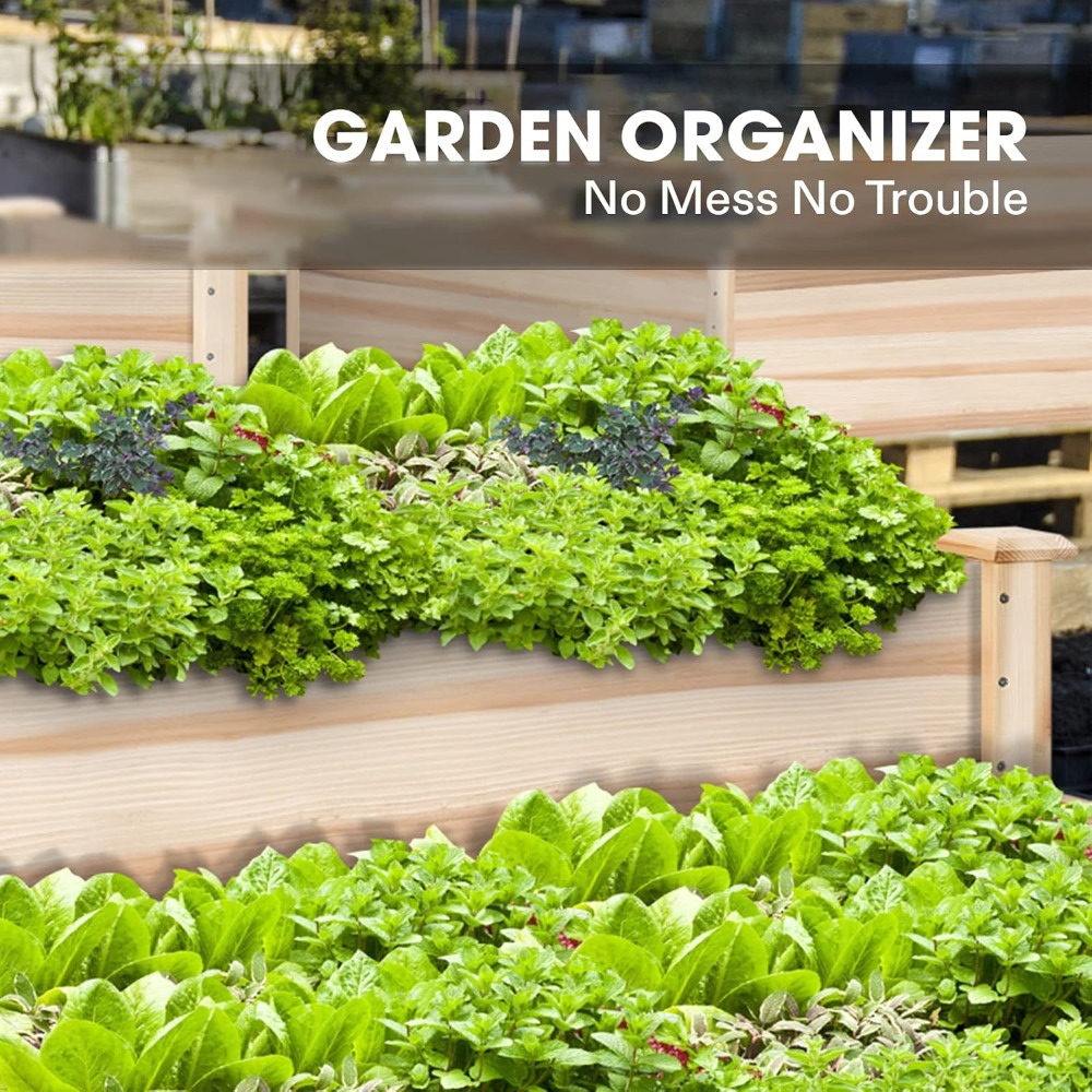 3段式木製屋外菜園プランターボックスキット 48x48x21 - Gardening Tools Images のレビューと価格