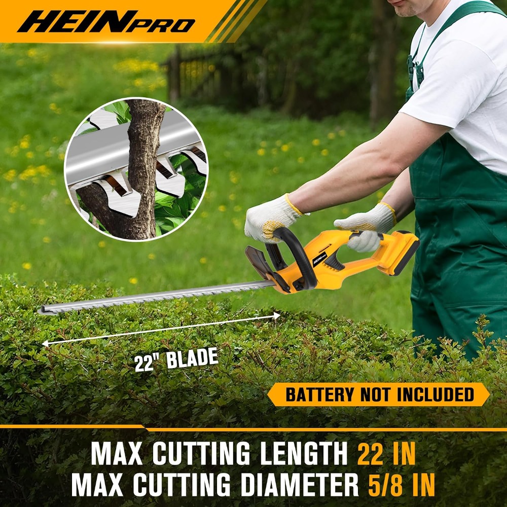 コードレスヘッジトリマー 22インチ、電動ブッシュトリマー（ - Gardening Tools Images のレビューと価格