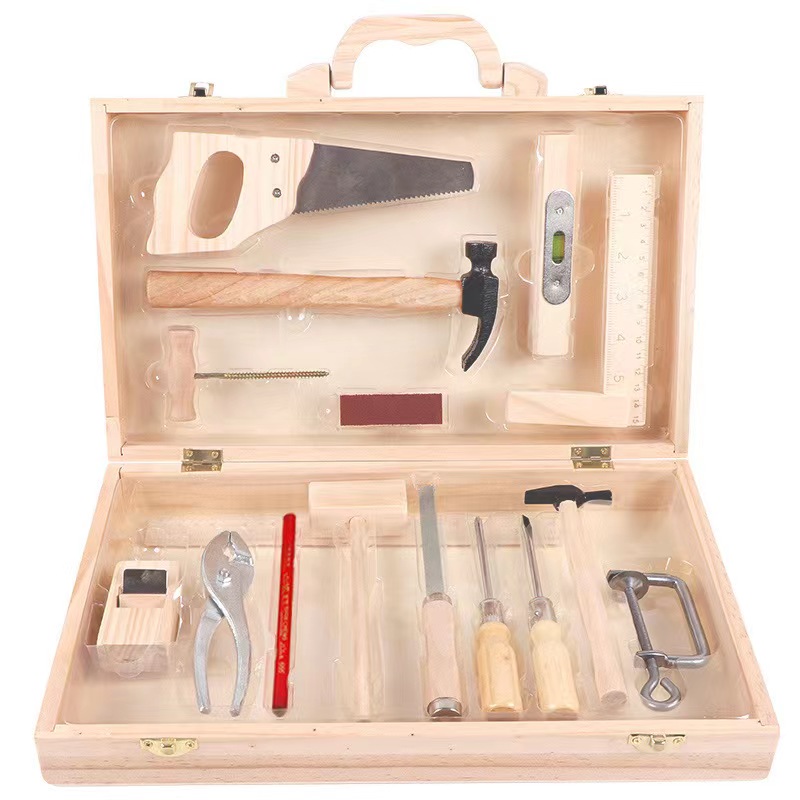 子供実生活木製大工箱ツール男の子のふりおもちゃ木製ツールセッ - Gardening Tools 5 Year Old のレビューと価格