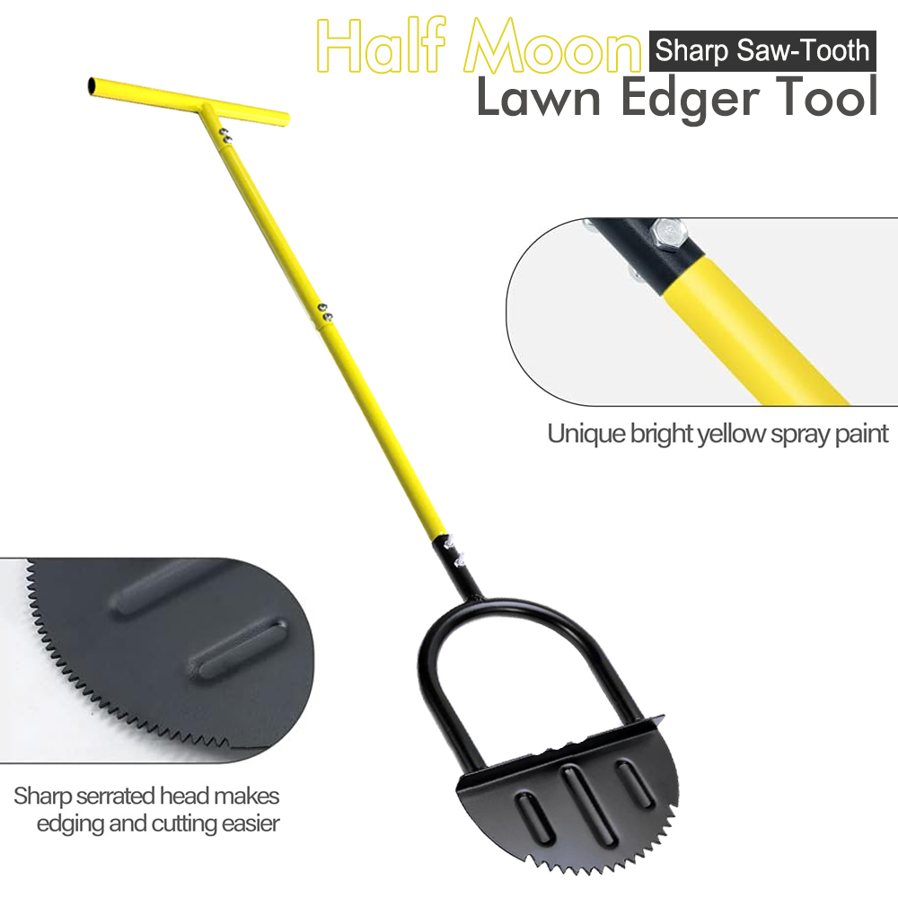 ハーフムーン芝生エッジャー（ロングハンドル付き）– カーボン - Gardening Tools Grass Cutter のレビューと価格